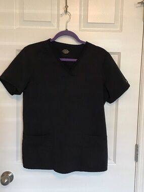 Classic Black V-neck Scrub Top